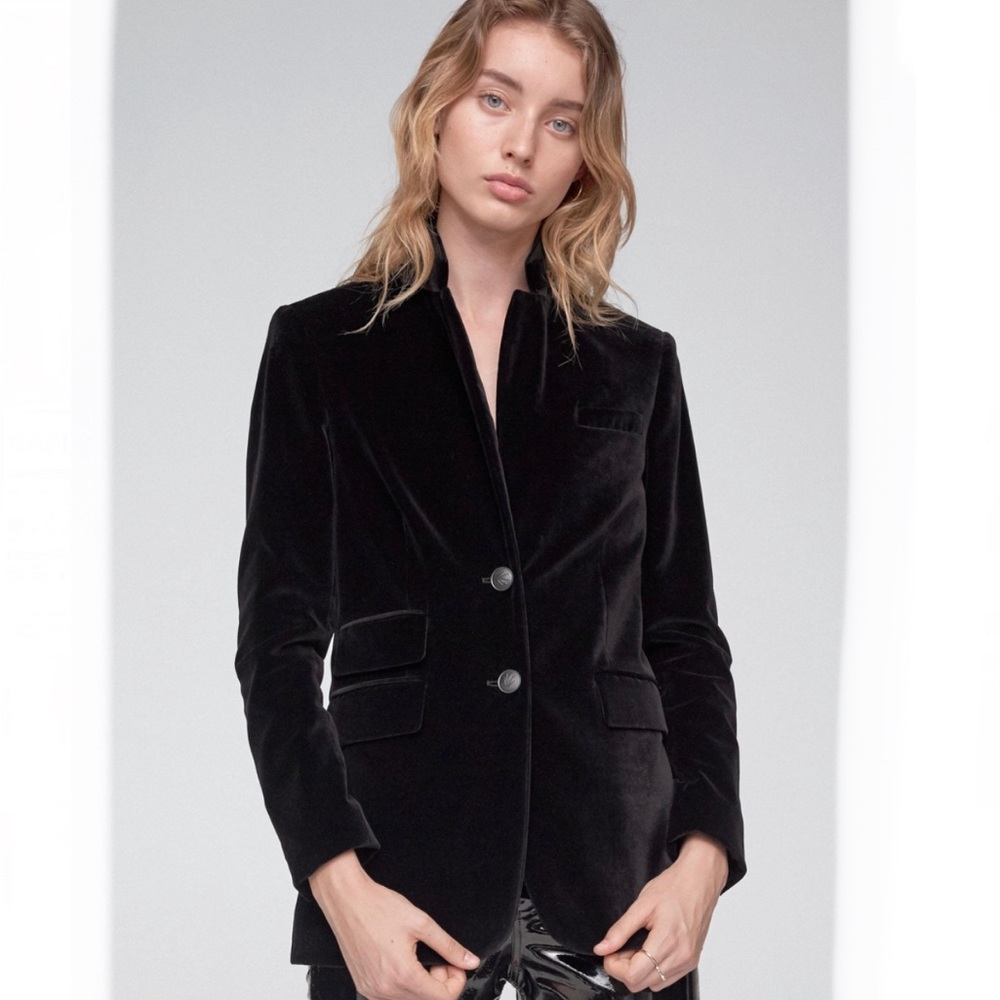 Rag & Bone Rona Black Velvet Blazer